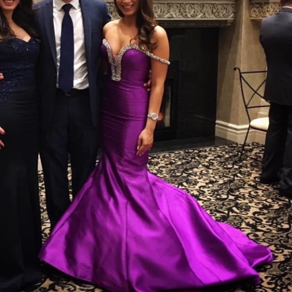 Jovani off shoulder Purple Gown